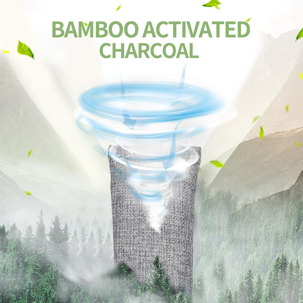 6 Pack Bamboo Charcoal Air Purifying Bag, Activated Charcoal Bags Odor Absorber, Moisture Absorber, Natural Car Air Freshener, Shoe Deodorizer, Odor Eliminators For Home, Pet, Closet