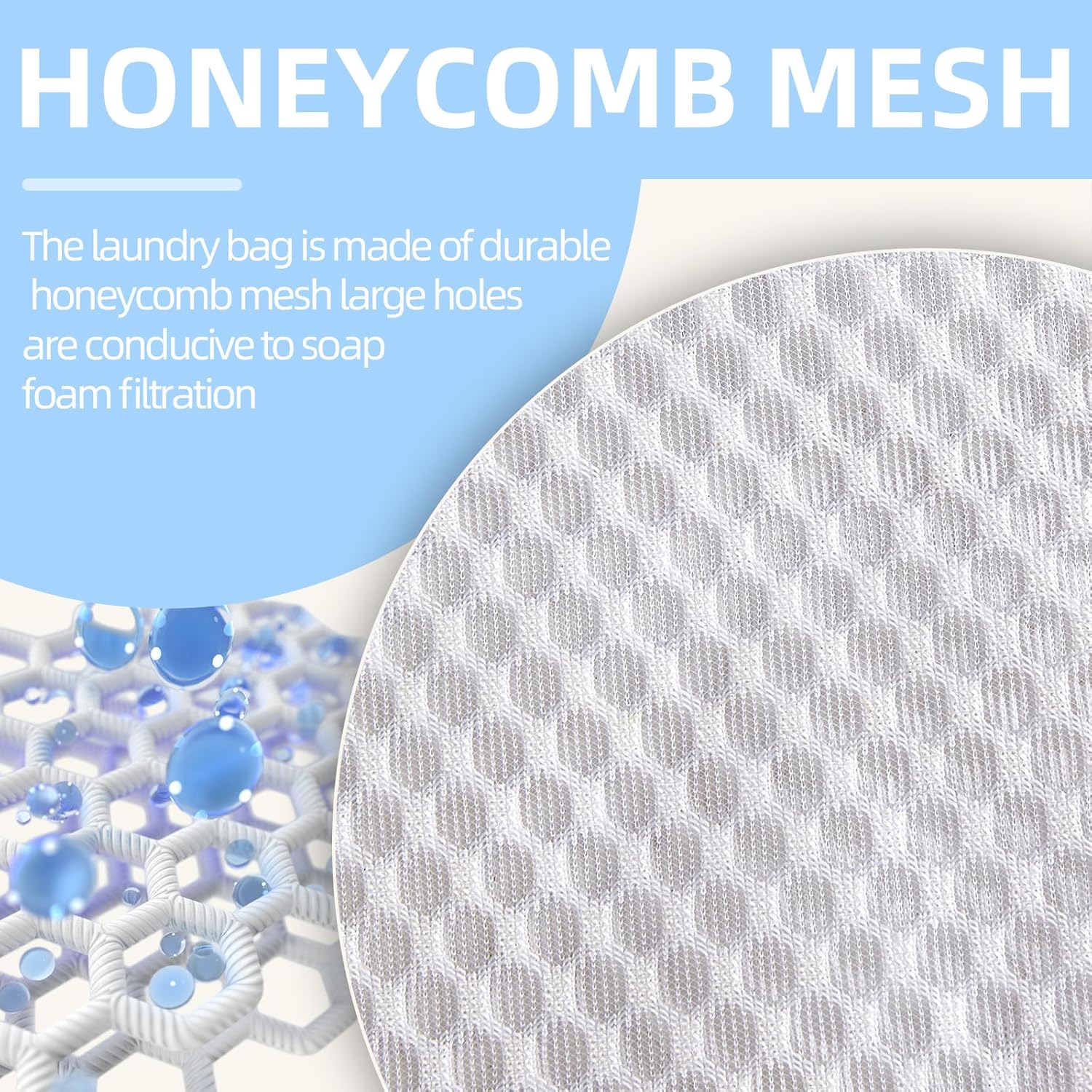 Mesh Laundry Bags, Mesh Wash Bags Durable Mesh Structure with Strong Zipper Suitable for Underwear, Delicate Clothes, Pants, Shoes, Socks Washing (Honey mesh, M+L+X-L(16*20in+20*24in+24*24in))