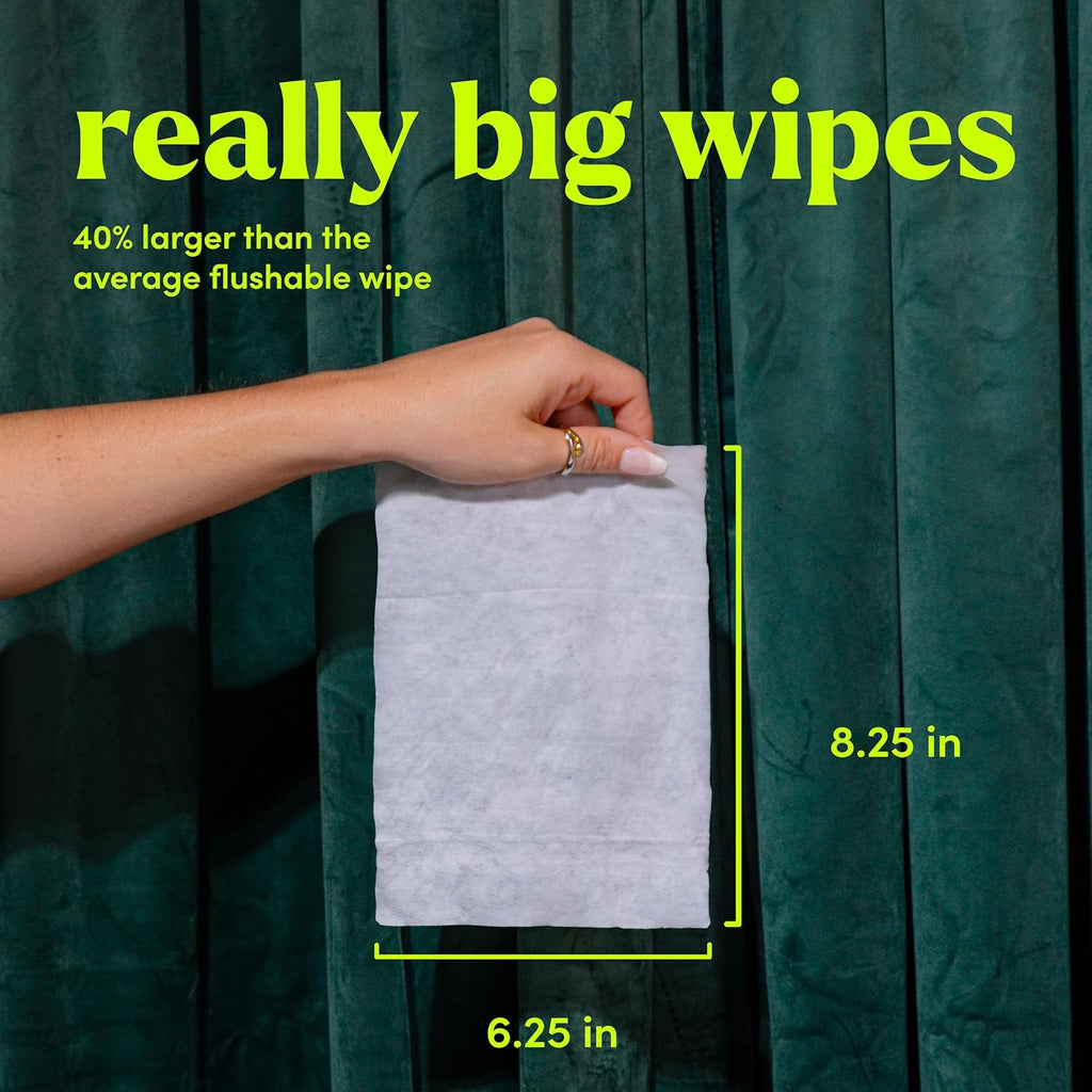 goodwipes Flushable Wipes Travel Size - Extra Large Adult Wet Wipe - On-the-Go Portable Wipes - Sewer & Septic Safe - Hygiene Essentials - Botanical Bliss & Lavender, 108 Count (6 Packs)