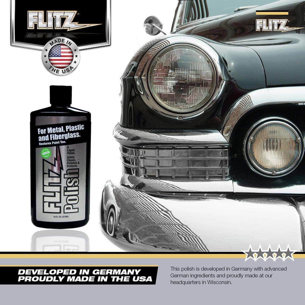 Flitz Multi Purpose Metal Polish Liquid - 3.4oz Bottle of USA-Made Tarnish Remover - For Aluminum, Chrome, Brass, Nickel, Silver - Non-Abrasive Metal Cleaner and Polish, Restorer (12 Pack)