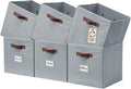 DECOMOMO Storage Cubes, 13x13x13 Storage Cube Bins with Labels, Fabric Organizer Bins (13" / 6pcs, Grey)