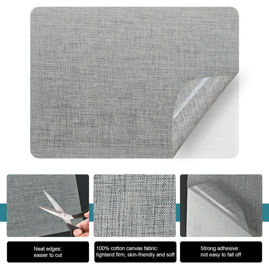 J.CARP 2Pcs Linen Repair Patches, Large Self-Adhesive Fabric Patch for Sofas, Couch, Furniture, Car Seats (8 * 11 inches-2PCS Grayish Beige2.0)