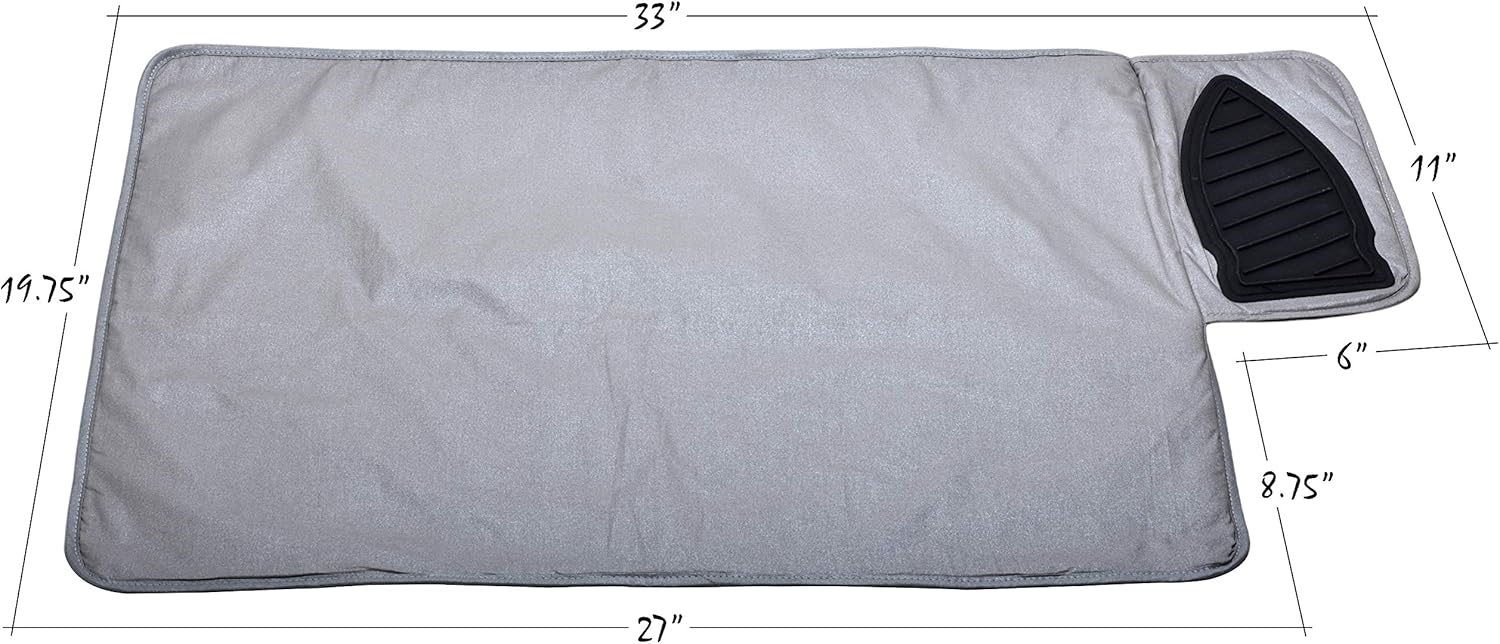 Handy Laundry Portable Ironing Mat - Easily Change Any Flat Surface into an Ironing Board. Features Silicone Slip Resistant Iron Rest to Safely Place Your Hot Iron. Easy to Take Along When Traveling.