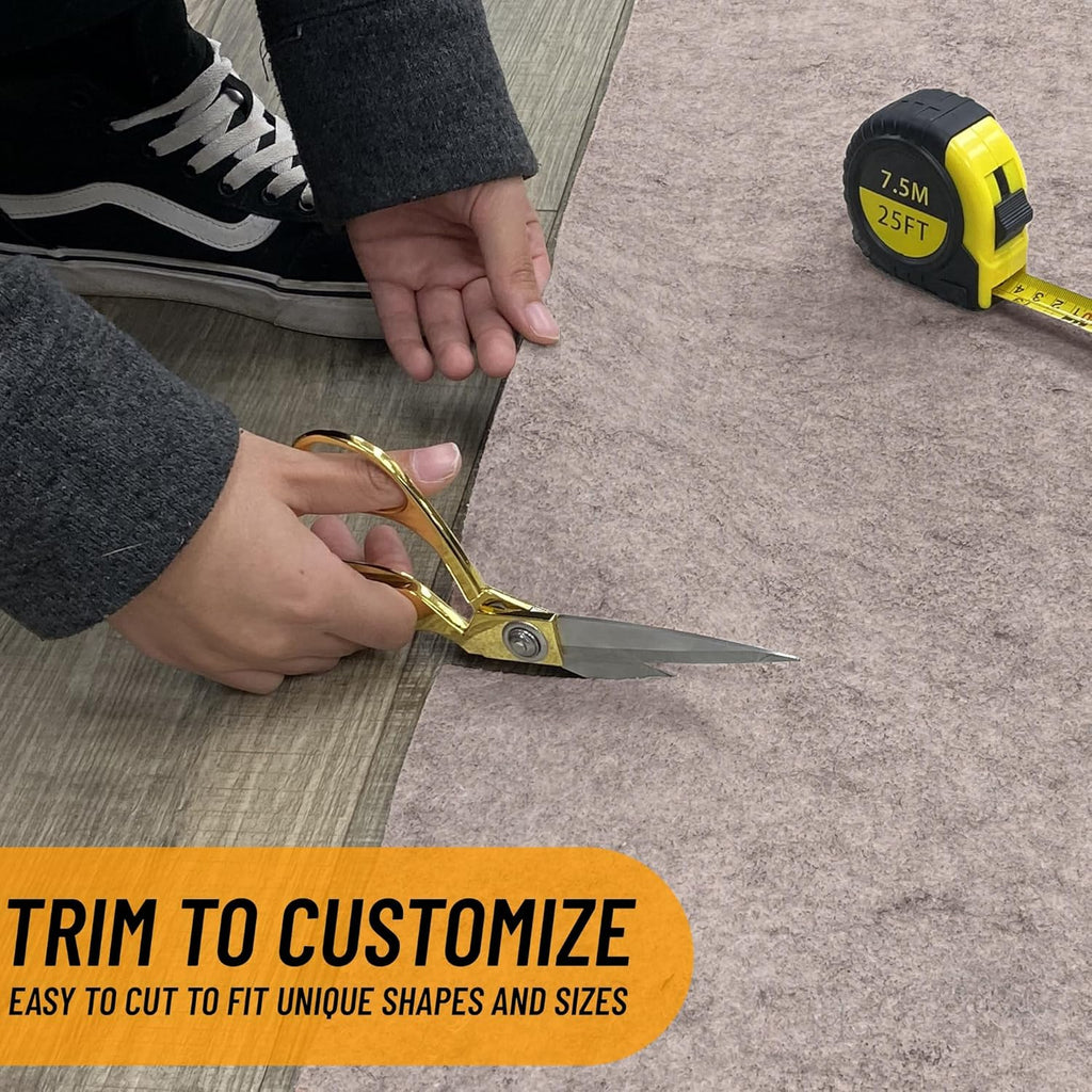 Ottomanson 3' x 12' Non-Slip Rug Pad Gripper 1/4 Inch Thick Dual Surface Felt + Rubber Gripper - Safe for All Floors, Brown