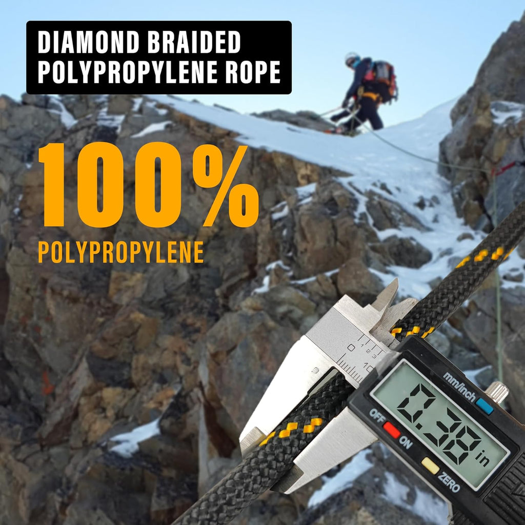 Diamond Braided Polypropylene Rope Nylon Rope Mix Thick Heavy Duty Ropes 5/32'' 66ft 3Packs High Strength Perfect for Clothesrope Camping Hiking and Other Outdoor Activities