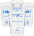 TCP Global 32 oz. (1000ml) Graduated Plastic Mixing Cups (Box of 25) - Disposable Plastic Measuring Cups for Liquids, Paints, Resin, Epoxy, Art, Kitchen - Ratios 2-1, 3-1, 4-1 ML