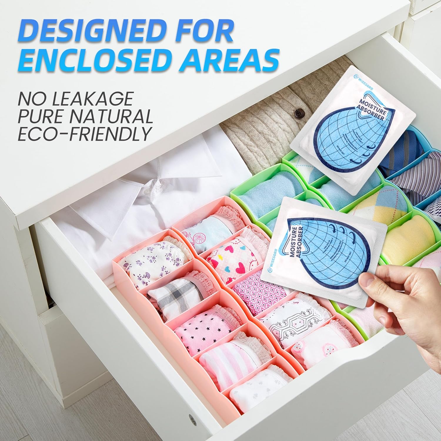 50 Gram 30 Packs Moisture Absorbers for Closet, Dehumidifier for Bedroom Dehumidifier Bags for Bathrooms, Basements, Rvs, Humidity Bags Humidity Packets Moisture Bags for Cars