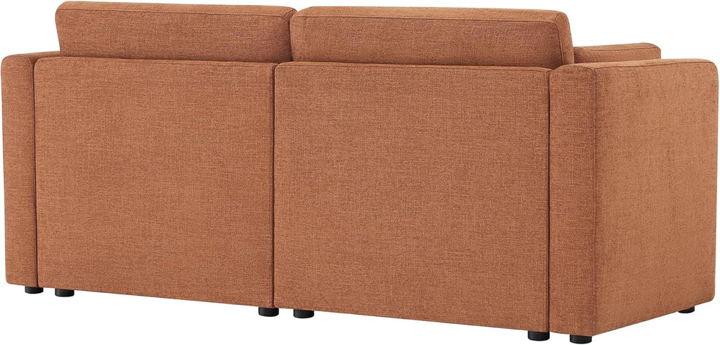 CHITA Small Modular Sectional Fabric Sofa Set, Extra Comfty Loveseat Cloud Couch, FSC Certified Modular Sectional Couch for Living Room, 78 inch Width,2 Seat Modular Sofa, Terracotta
