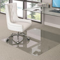 48"x31" Tempered Glass Chair Mat, Heavy Duty Glass Office Floor Mat for Carpet or Hardwood Floors, with Non-Slip Pads, Round Corner and Polished Edge, Effortless Rolling, Thick 1/5"