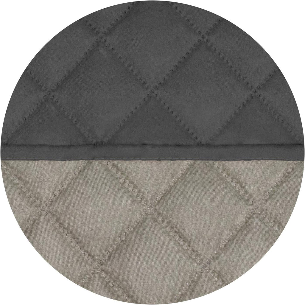 PureFit Reversible Quilted Sofa Cover, Water Resistant Slipcover Furniture Protector, Washable Couch Cover with Non Slip Foam and Elastic Straps for Kids, Pets (X Large, Dark Gray/Beige)