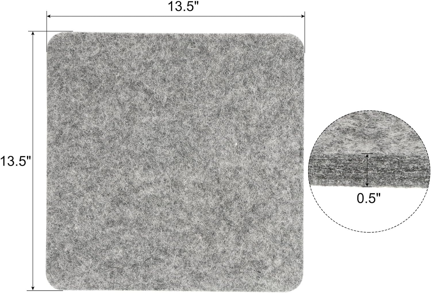 PATIKIL Wool Pressing Mat, 13.5" x 13.5" Wool Ironing Pad Blanket 0.5" Thickened Heat Resistant Quilting Ironing Pad for Quilters Sewing Craft, Grey