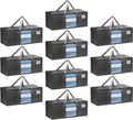 VENO 10 Pack Moving Bags Extra Large Storage Bags for College Move-In, Heavy-Duty Storage Totes, Packing Boxes, and Wardrobe Moving Supplies - Durable Laundry Bags for Clothes (Gray w/Window, 10 Pack)
