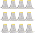 Matthew Cleaning Commercial Mop Head Replacement, 5 Inch Wide Headband, Looped End Cotton Blend String Wet Mops for Floor Cleaning, 18 oz Medium, Case Pack 12 Pcs White