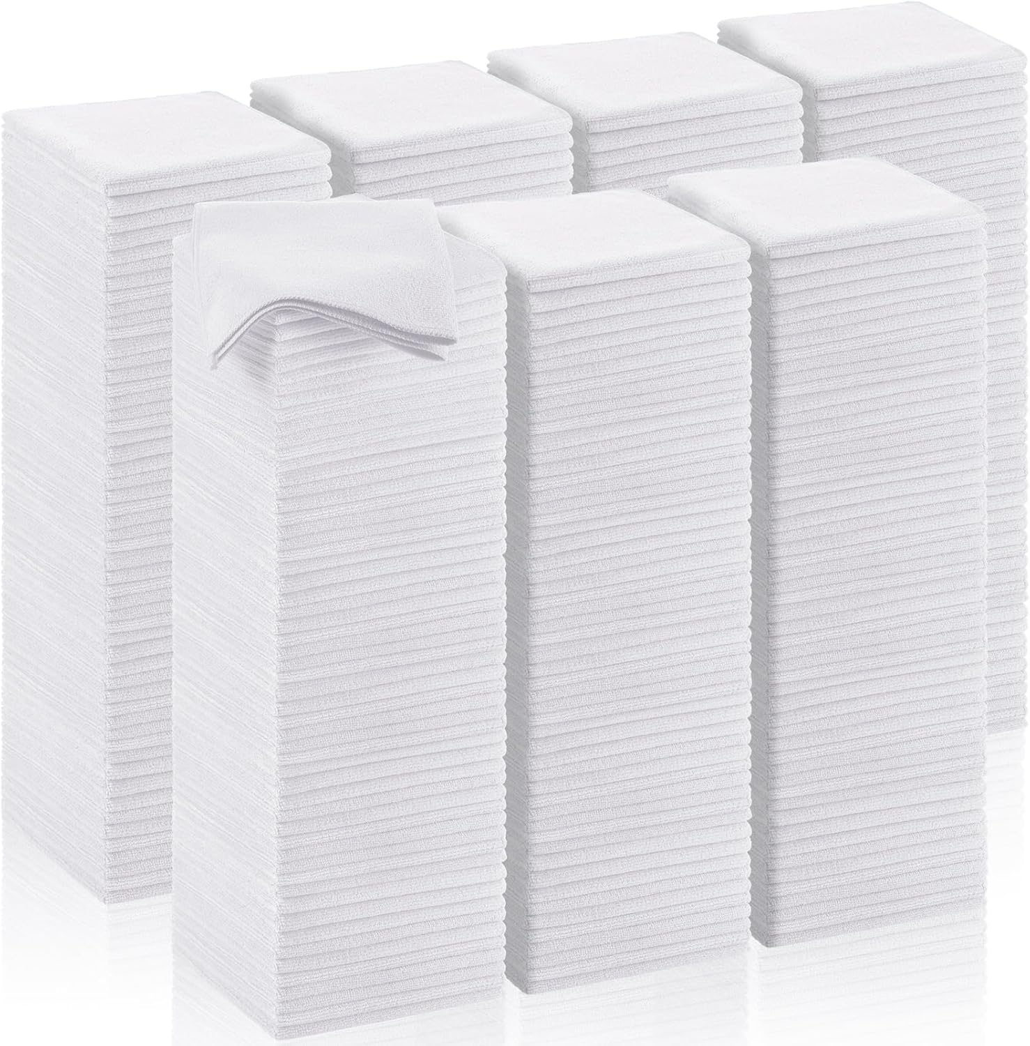 200 Pcs Microfiber Cleaning Cloth 16x16 Inch Microfiber Towels for Car Ultra Absorbent Cleaning Rags Reusable Lint Free Streak Free Detailing Towel for Car Washing Drying Dusting (White)
