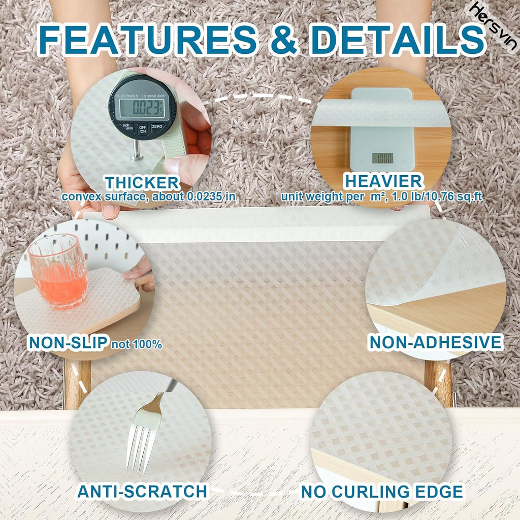 Shelf Liners 10 in x 20 ft EVA Drawer Mats, Non-Adhesive Cupboard Protector, Kitchen Cabinet Lining Fridge Liner (Clear Crossed Stripe, 25.4x610cm)