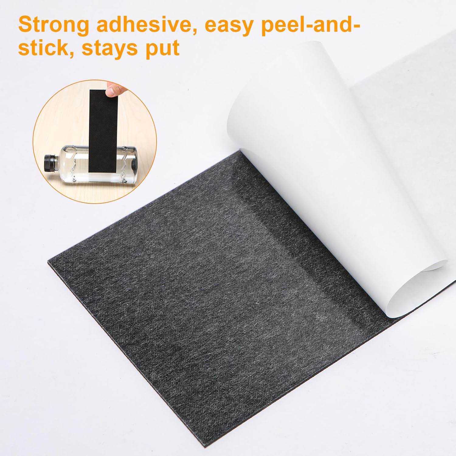 CHUNZEXI Non Slip Furniture Pads 12 PCS 4" x 1", Self Adhesive Rubber Grippers for Furniture Legs, Anti Skid Floor Protectors, Prevent Scratches & Sliding