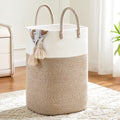 Laundry Basket,Woven Cotton Rope Laundry Hamper,Versatile Storage for Dirty Clothes,Baby Toys,and Blankets in Bathroom, Nursery,and Living Room (Brown, 40L)