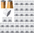 32 Pcs Square Chair Leg Protectors for Hardwood Floors,Felt Furniture Floor Protectors with Silicone Caps, Extra Large Size (Fits Chair Legs with Side Length: 1-5/8" to 2")