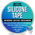 White Heavy Duty Silicone Tape, Self-Fusing Rubber Hose and Plumbing Water Pipe Repair Seal, Coax Electrical or Waterproof Tape for Leaks, 40ft