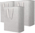 Lifewit 3 Pack Laundry Hamper Large Collapsible Laundry Baskets, Freestanding Waterproof Clothes Hamper with Easy Carry Handles in Laundry Room Bedroom Bathroom College Dorm for Adults, Gray, 3 x 125L