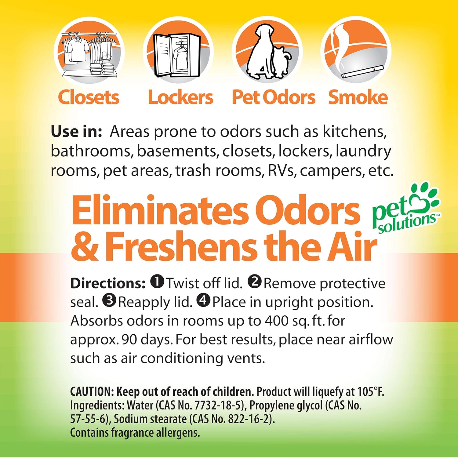 OdoBan Solid Odor Absorber Eliminator for Home and Small Spaces, Citrus Scent, 14 Ounces Each, 3-Pack