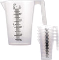 TCP Global 1/2 Liter (500ml) Plastic Graduated Measuring and Mixing Pitcher (Pack of 6) - Holds Over 1 Pint (16oz) - Pouring Cups, Measure & Mix Paint, Resin, Epoxy, Kitchen Cooking Baking Ingredients
