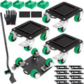 Furniture Movers with 4 Wheels,Heavy Duty Furniture Lift Mover Tool Set with 2000 lbs Load Capacity, Easy Sliders Dolly with Removable Side Guards&Brake, for Moving Appliance,Sofa etc