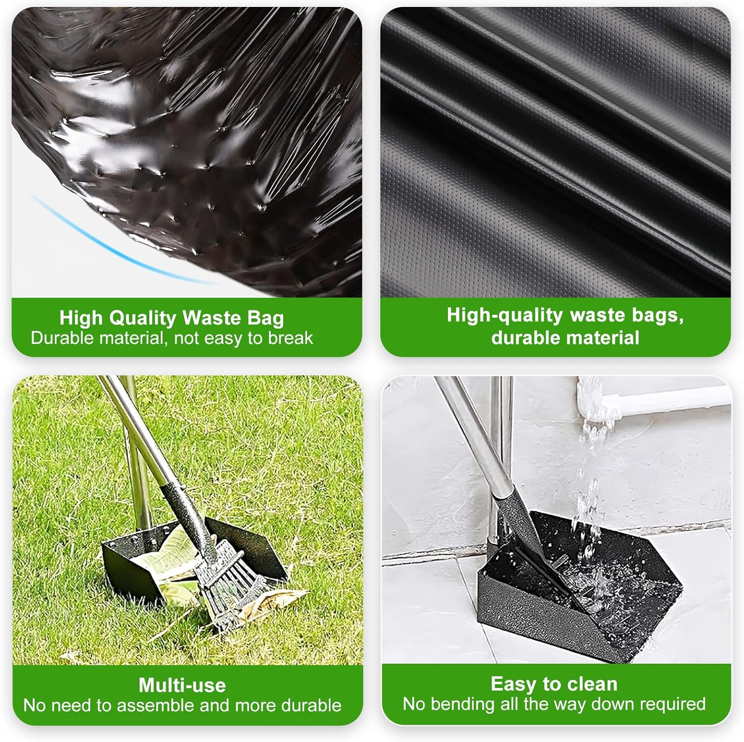 Dog Poop Trash Can Outside with Pooper Scooper, 20L/5Gal Dog Waste Trash Can with Lid, Pedal and Removable Inner Bin, Pet Poop Bin with Metal Rake & Tray and 100 Bags