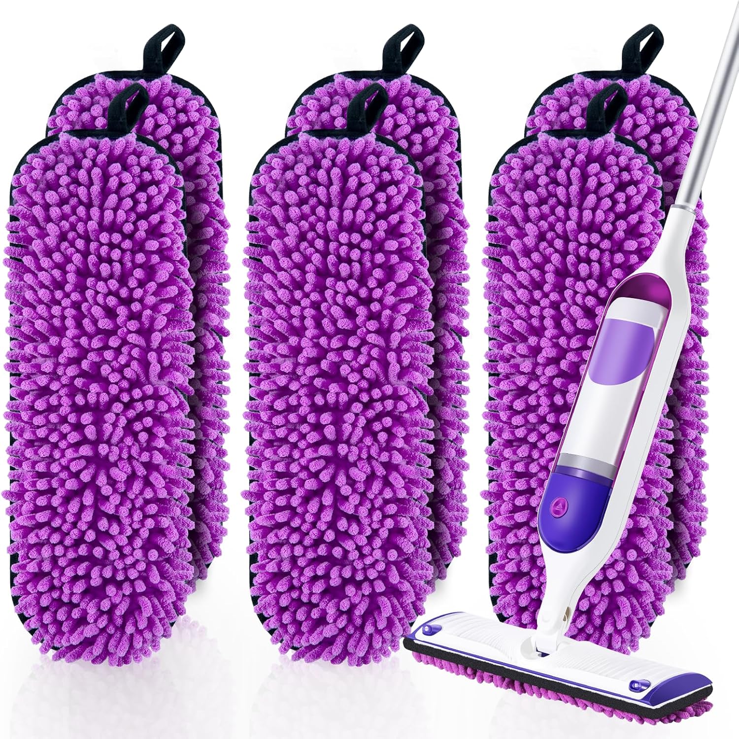 6 Pack Reusable Replacements Pads Compatible with Swiffer PowerMop,Microfiber Power Mop Pads for Swiffer 15'' Spray Mop, Washable PowerMop Pads Used for Multi Hardwood Floors