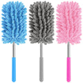Mini Duster for Cleaning, 360° Bendable Hand Dusters with Extension Pole, Washable Small Duster for Car Interior, Office, Furniture