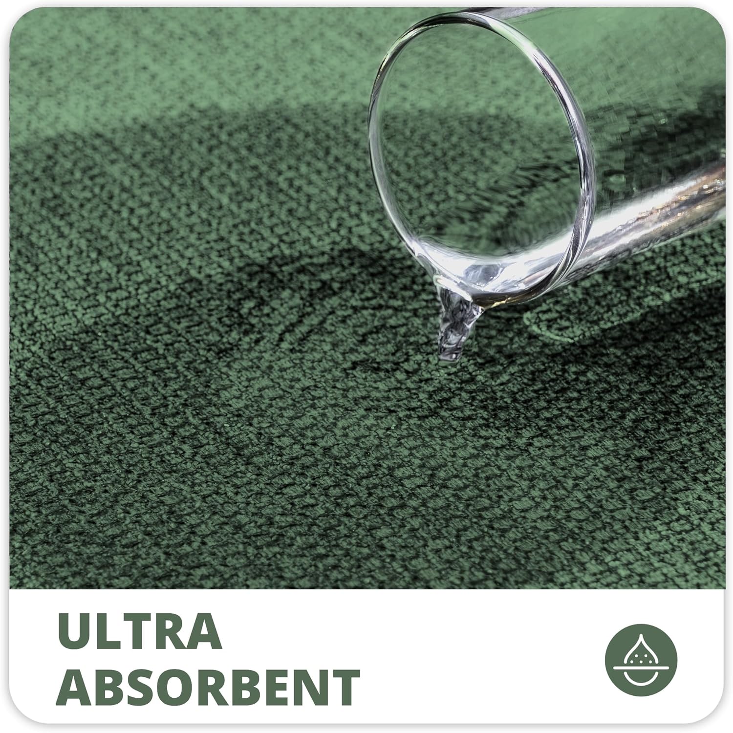 Toilet Rugs U Shaped Bathroom Rug,Machine Washable Non Slip Quick Dry Super Absorbent Ultra Thin Toilet Mats for Bathroom Toilet.Green,1'8"x2'(20x24inch)