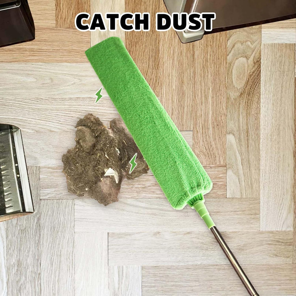Retractable Gap Dust Cleaner Under Appliance Cleaning Tool, Bafezoze Flat Duster for Under Refrigerator Fridge Stove Couch Bed, Skinny Thin Duster for Tight Spaces