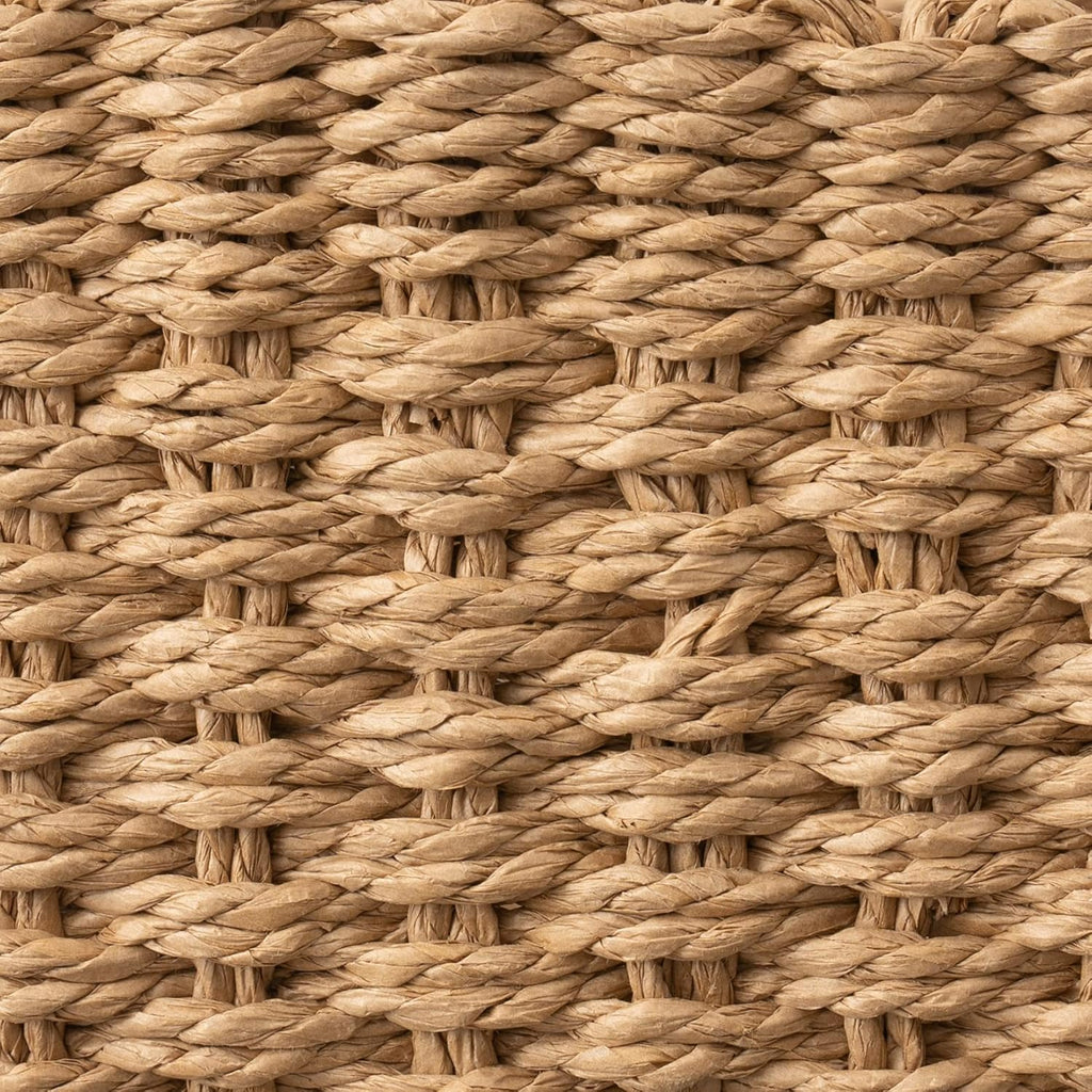 LA JOLIE MUSE Small Wicker Baskets for Organizing, Recycled Paper Rope Storage Basket Container Bins for Shelves Bathroom Cupboards Drawer, Decorative Square Basket Organizer Set of 3