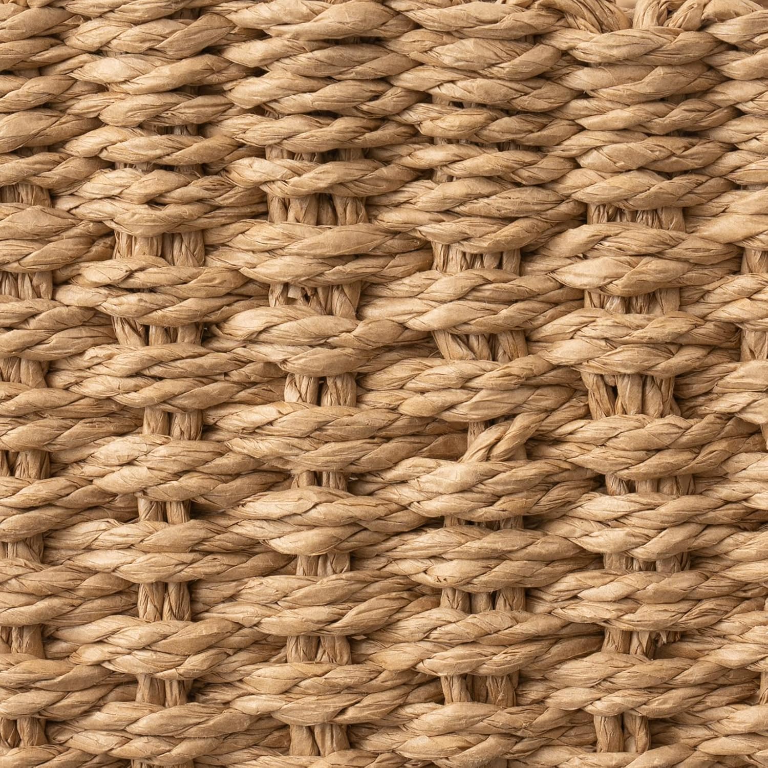 LA JOLIE MUSE Small Wicker Baskets for Organizing, Recycled Paper Rope Storage Basket Container Bins for Shelves Bathroom Cupboards Drawer, Decorative Square Basket Organizer Set of 3