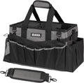 Wearable Cleaning Caddy Bag, Cleaning Caddy Supplies Organizer with Handle & Shoulder Straps for Housekeepers, Under Sink & Car Cleaning Tool Organizers with 4 Foldable Divider (DarkGrey)