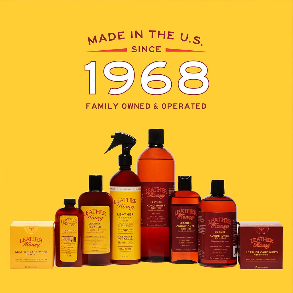 Leather Honey Conditioner Wipes with Cleaner Wipes