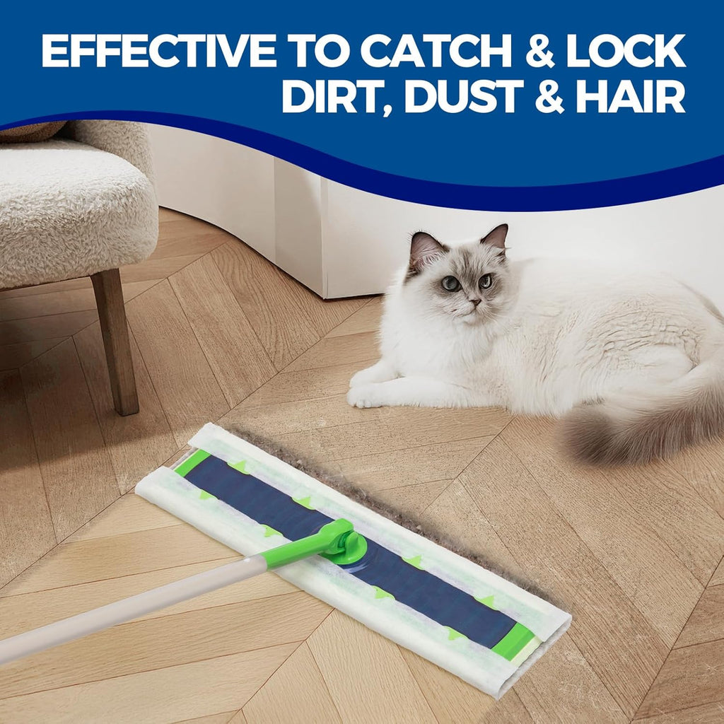 XL Dust Sweeping Cloths Dry Mop Pads for XL Sweeper Disposable X Large Floor Cleaning Mop Refills, 9.84x17.71 Inch, 80 Count