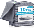 10 Pcs New Upgrade 3-Layer Non Scratch Wire Dishcloth,Wire Dishwashing Rag, Non-Scratch Wire Dishwashing Rags for Wet and Dry, Kitchen Cleaning Dish Rags for Cookware,Sinks, Dishes,Stove