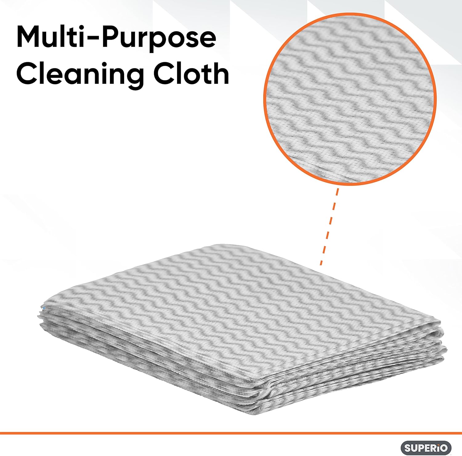 Superio Handy Wipes For Kitchen Multi-Purpose Heavy-Duty Reusable Cleaning cloth for house, Bathroom, and office. Disposable Dish Towel (15 Grey)