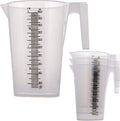 TCP Global 2 Liter (2000ml) Plastic Graduated Measuring and Mixing Pitcher (Pack of 4) - Holds Over 2 Quarts (64oz) - Pouring Cup, Measure & Mix Paint, Resin, Epoxy, Kitchen Cooking Baking Ingredients