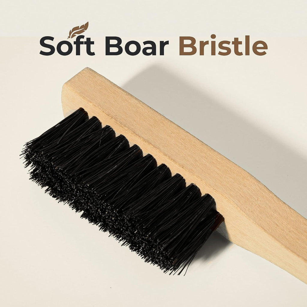 Premium Stain Removal Brush - Small Wood Stain Remover for Scrubbing Stains from Furniture, Fabric, Leather - Soft Bristle Cleaning Brush - Easy Grip Handle - Portable Clothing Stain Remover Brush