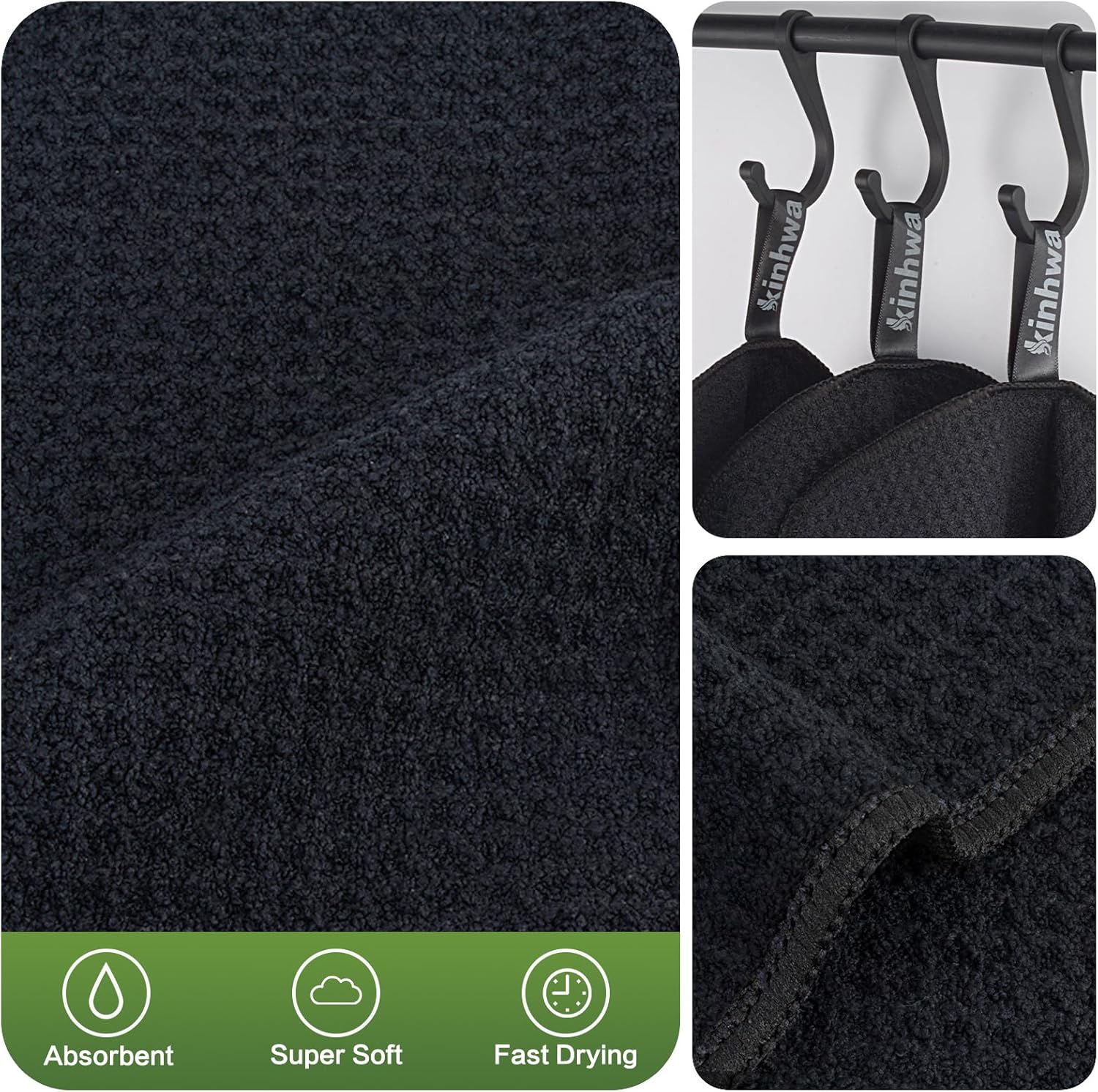 KinHwa Waffle Kitchen Towels for Washing Dishes Microfiber Dish Towels for Kitchen Ultra Soft Absorbent Quick Drying 8inch x 8inch 6 Pack