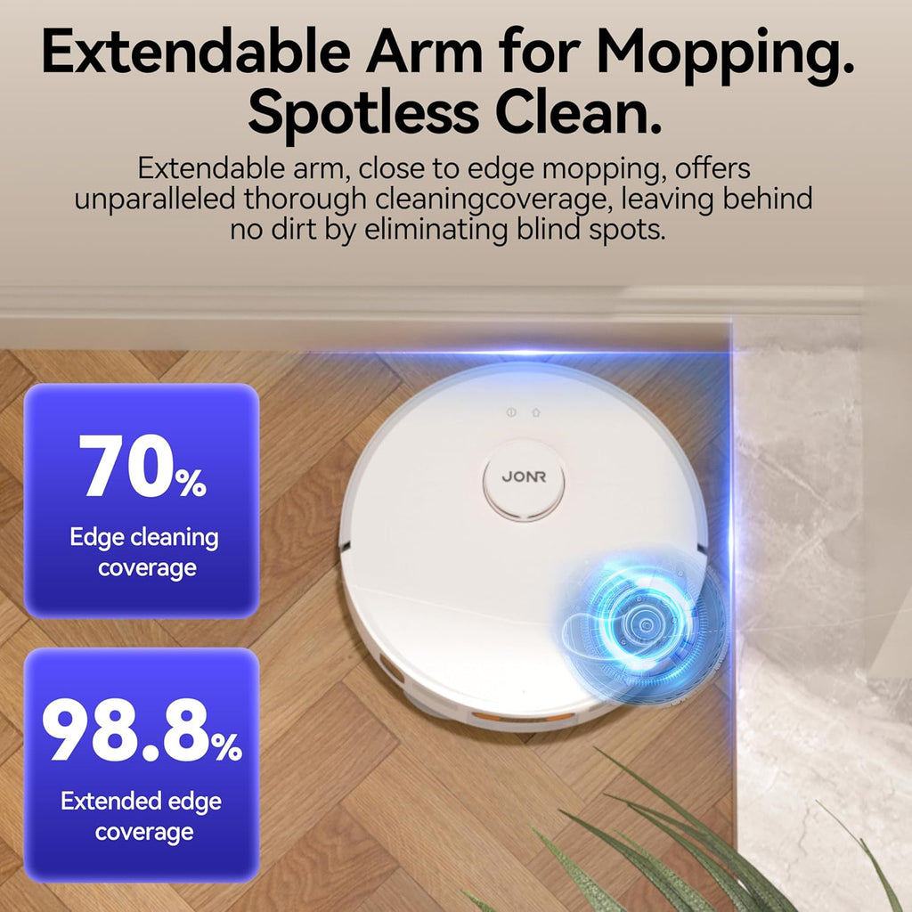 JONR P20 Pro Robot Vacuum and Mop with Self-Emptying, Self Lifting, 8000Pa Station, Auto Mop Washing & Hot Drying, Self-Refilling, Obstacle Avoidance, Adaptive Edge Mopping, LiDAR Navigation