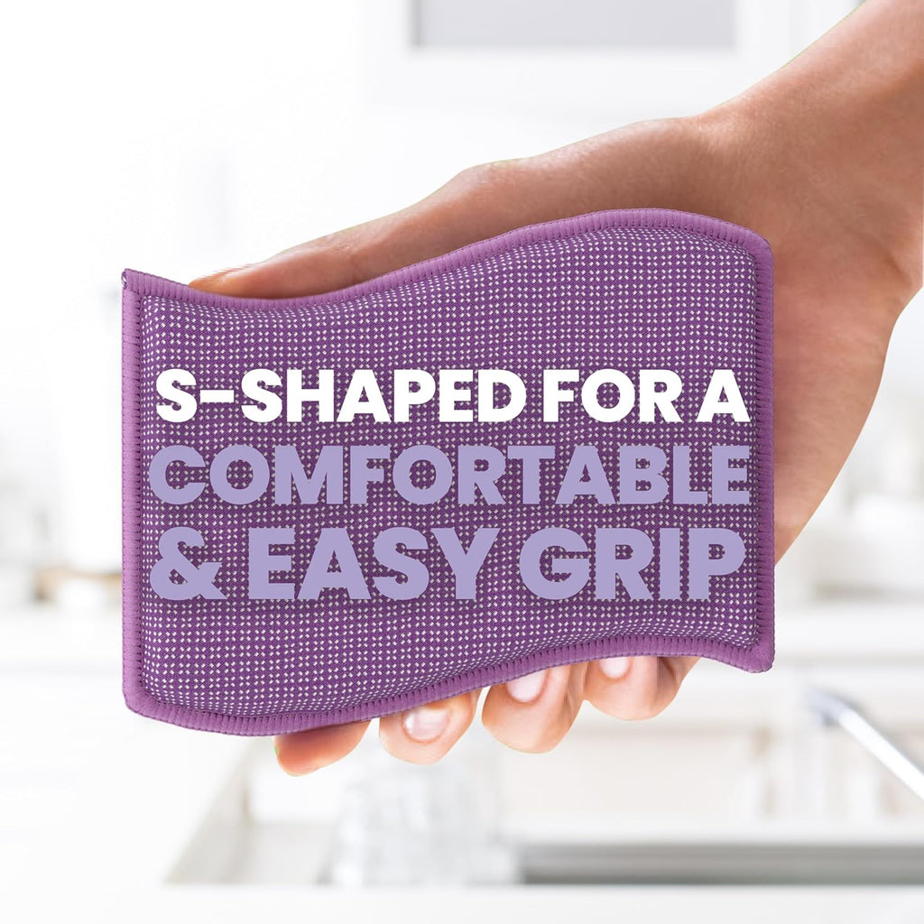 Scotch-Brite Stay Clean Scrubber Pads, Non-Scratch Dish Sponges for Kitchen Cleaning, 12 Count, Rinses Clean, Odor-Resistant, Safe on Non-Stick Cookware, Pots, Pans, and Glassware