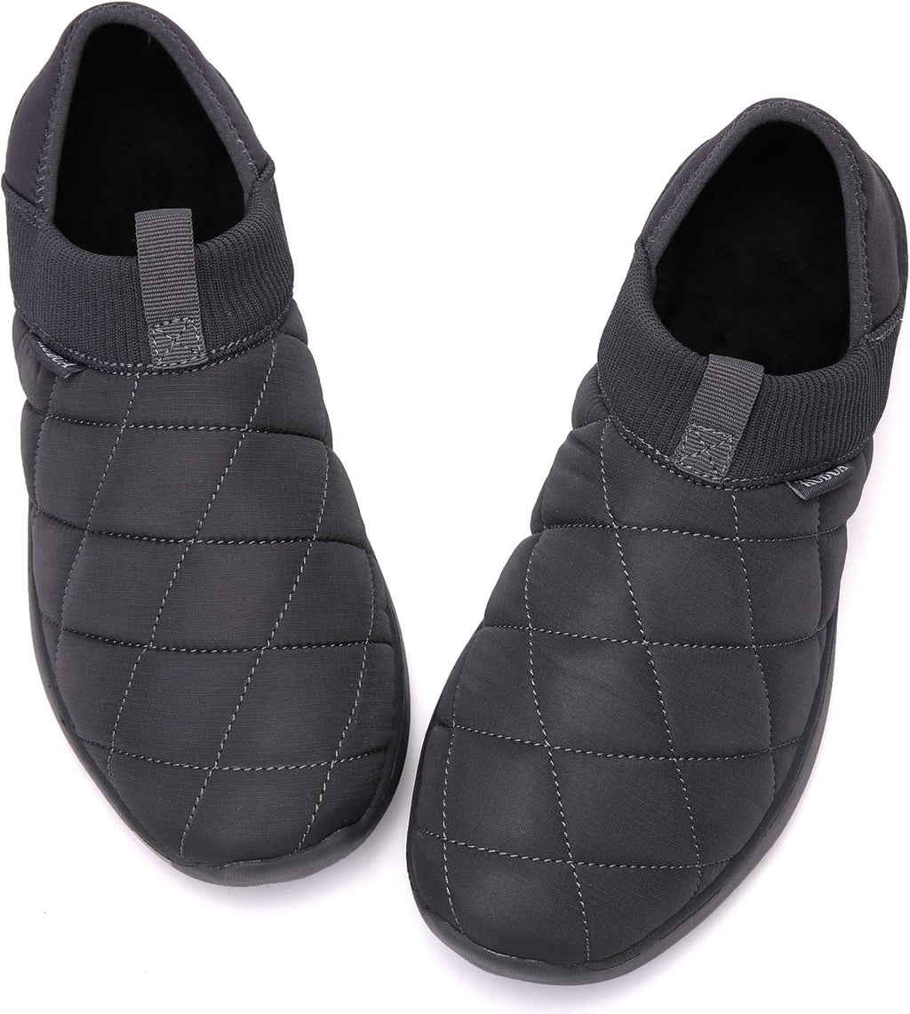 KUBUA Slippers for Men and Womens Indoor House Shoes Plush Slip on Outdoor Garden Loafers