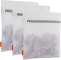 Polecasa 3Pcs 16 x 20 Inches Extra Durable Fine Mesh Laundry Bags with Sturdy Zipper for Delicates, Protect Clothes in Washing Machine, Laundry Room Essentials for College, Dorm (3 Large)