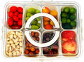 Snackle Box Container Meal Prep Divided Portion Serving Platters and Trays with Lid Handle Reusable Vacation Camping Travel Beach Essentials Food Fruit Veggie Organizers and Storage for Fridge
