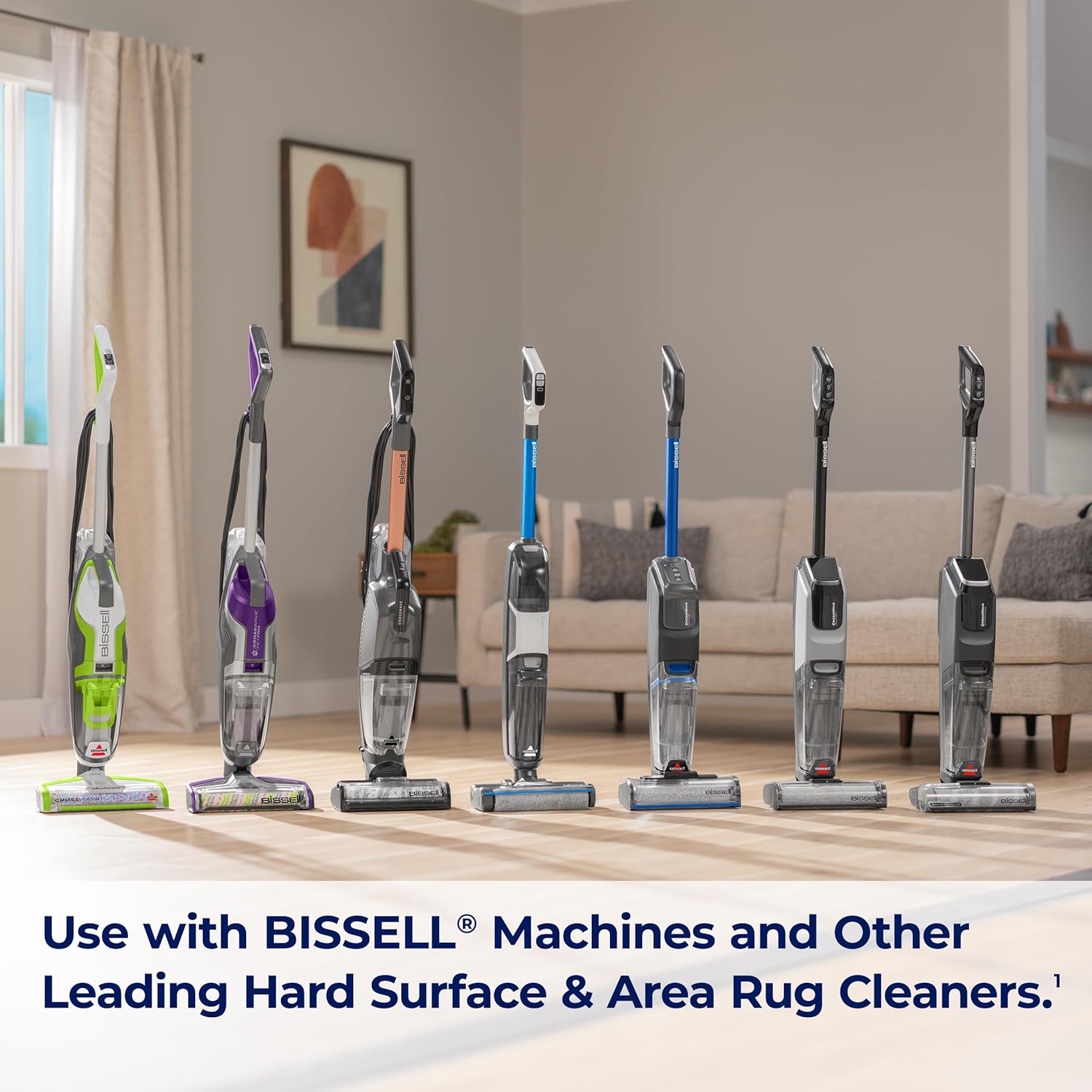 BISSELL MultiSurface Floor Cleaning Formula-Crosswave and Spinwave, 17891, 64oz, Removes Everyday Dirt and Grime, Safe on Sealed Hard Floors, Tile, Laminate, Area Rugs, Spring Breeze