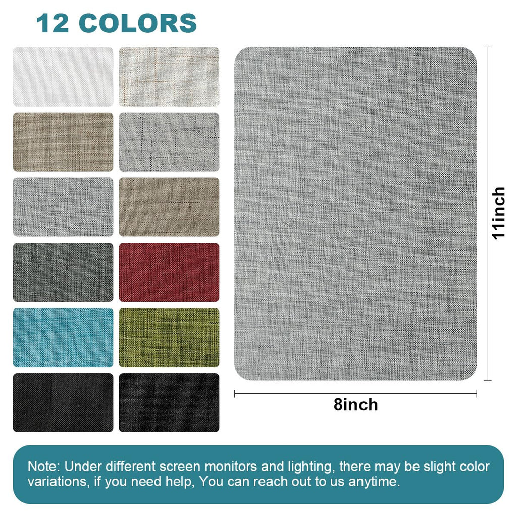 J.CARP 2Pcs Linen Repair Patches, Large Self-Adhesive Fabric Patch for Sofas, Couch, Furniture, Car Seats (8 * 11 inches-2PCS Grayish Beige2.0)