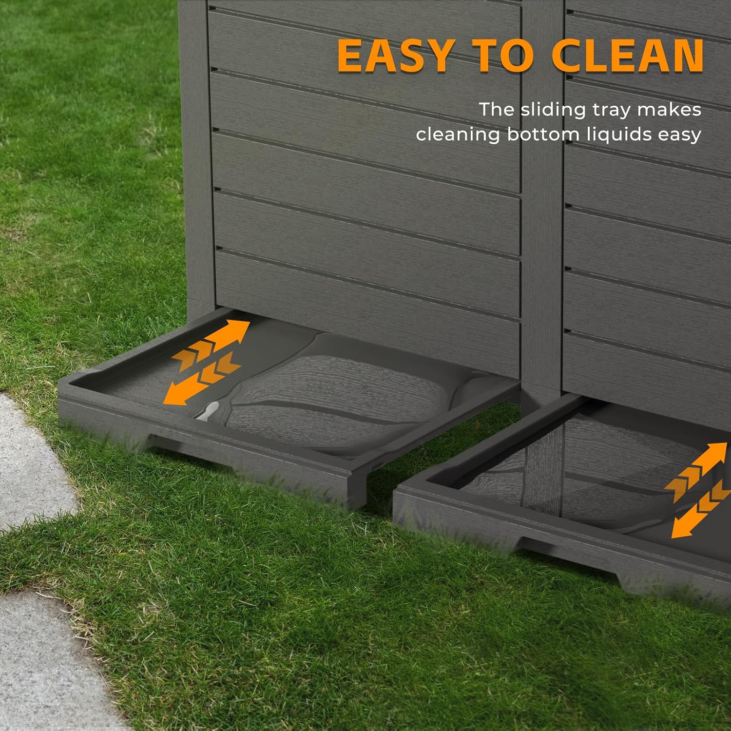 62-Gallon Outdoor Trash Can with lid, Waterproof, UV-Resistant Resin Garbage Can, Lockable Lid and Drip Tray, Animal-Proof, for Patio, Kitchen, Backyard and Deck